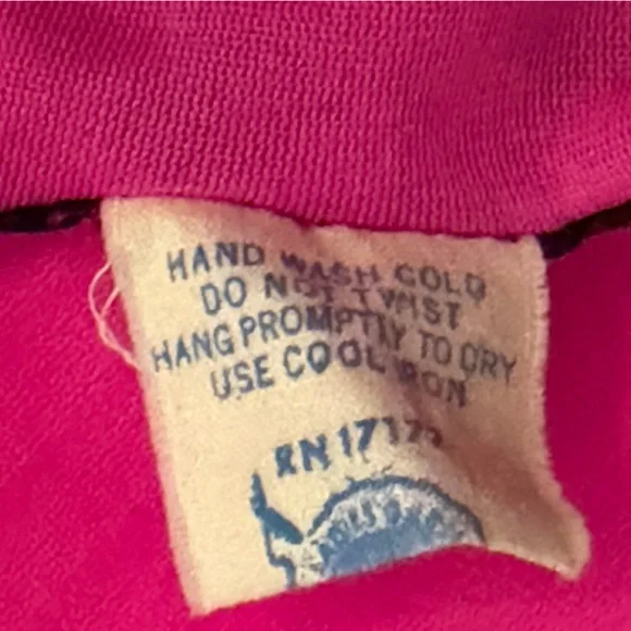 Vintage Hot Pink and Black Lace Nightgown or Slip Dress - Union Made! - Picture 8 of 9